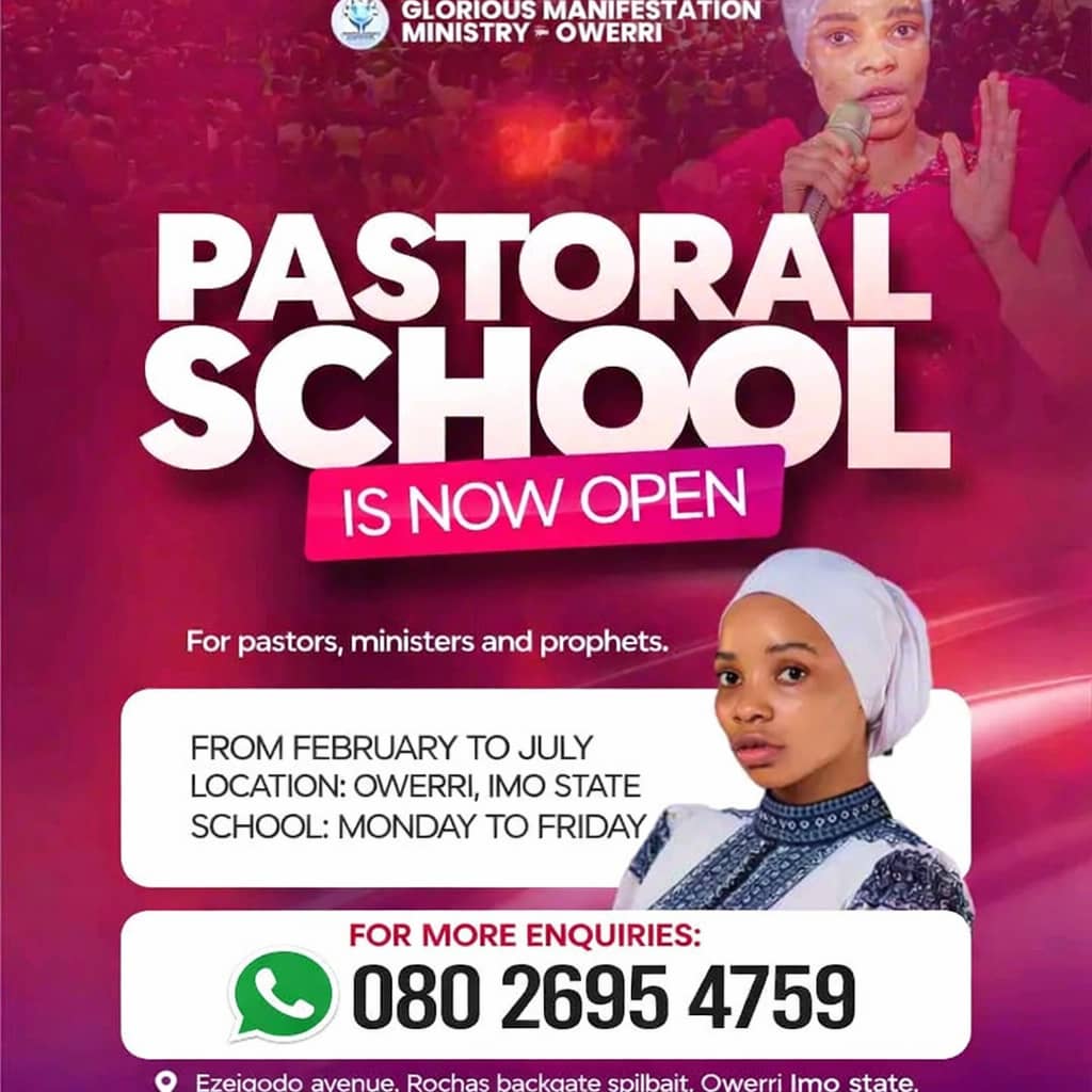 Pastoral School promotional flyer - Now Open for pastors, ministers and prophets